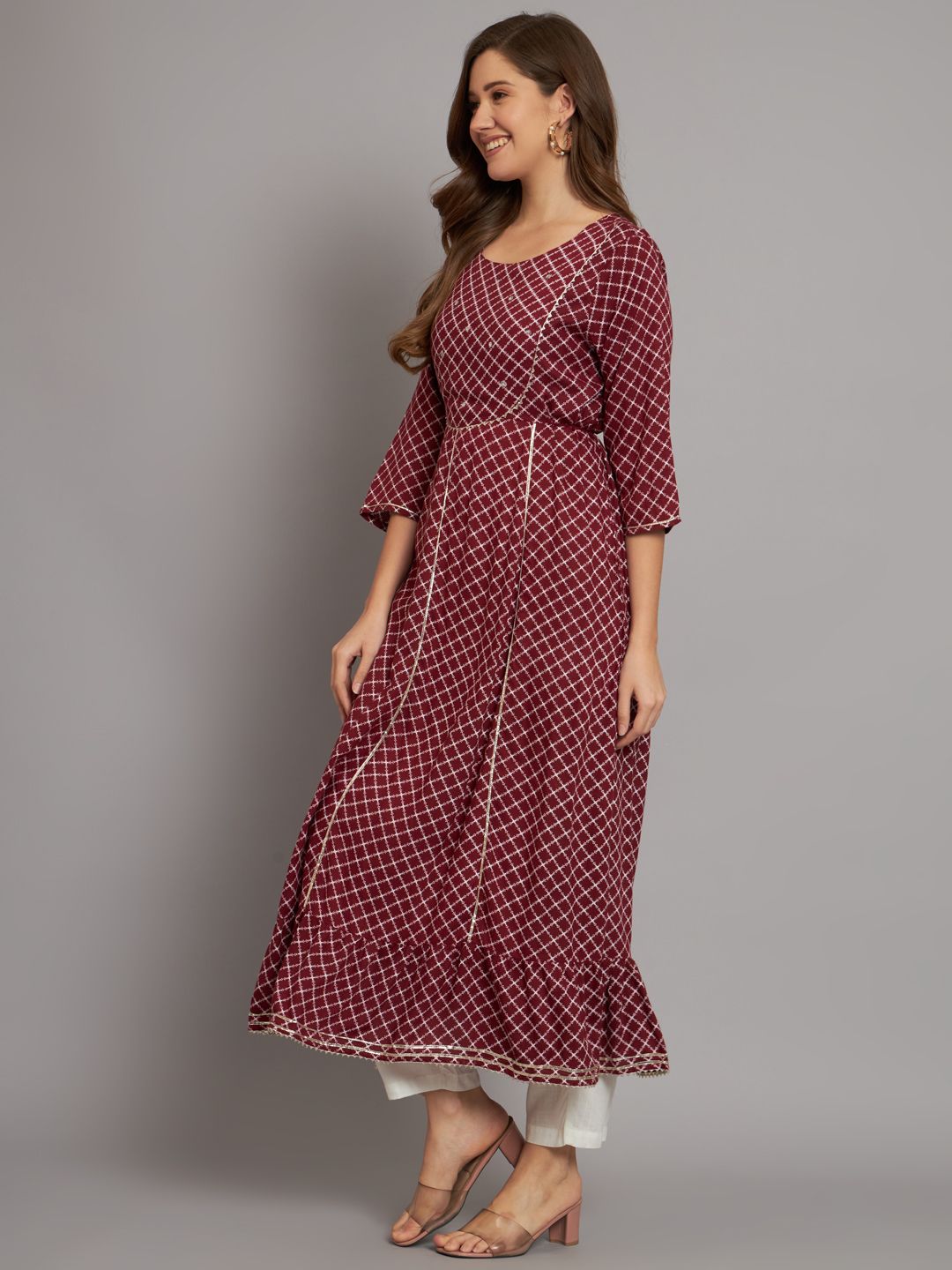 Mirror work dress neck discount designs